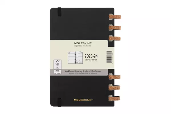 Een Moleskine 12M 2023/2024 Weekly/monthly Student Life Planner Hardcover Large Black koop je bij Moleskine.nl