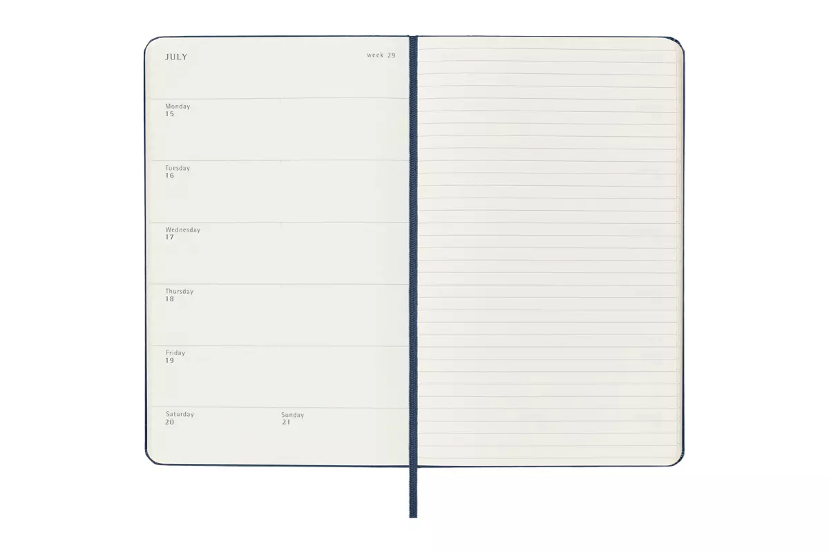 Een Moleskine 2024 12M Weekly Hardcover Large Sapphire Blue koop je bij Moleskine.nl