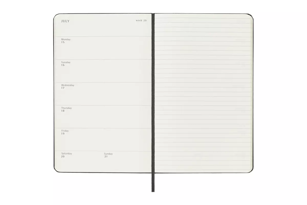 Een Moleskine 2024 12M Weekly Hardcover Large Black koop je bij Moleskine.nl