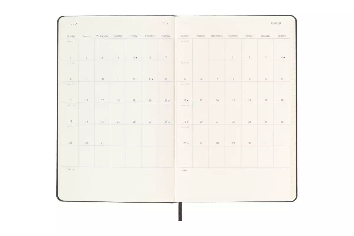 Een Moleskine 2024 12M Weekly Hardcover Large Black koop je bij Moleskine.nl