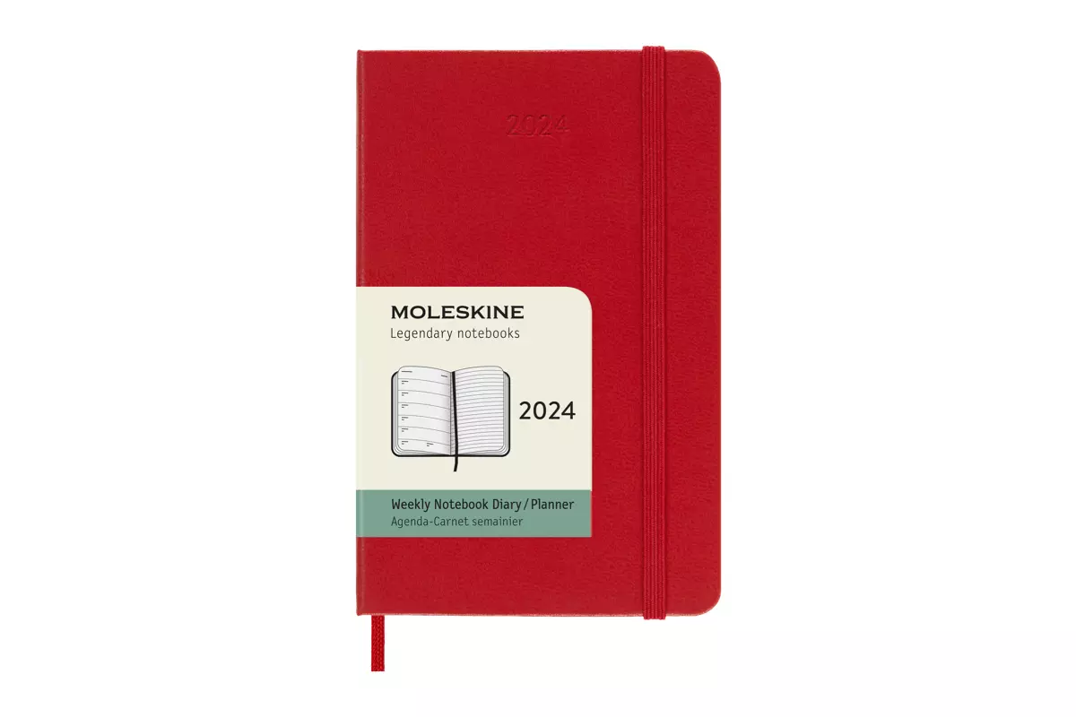 Een Moleskine 2024 12M Weekly Hardcover Pocket Scarlet Red koop je bij Moleskine.nl