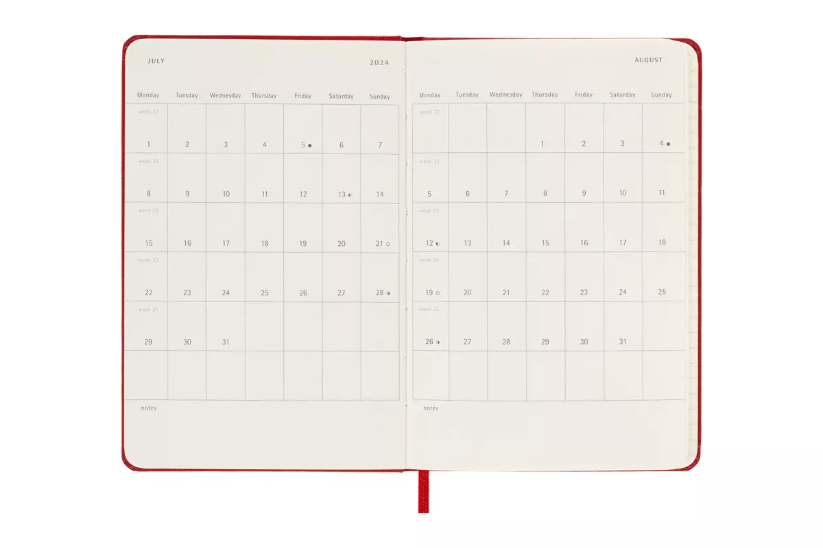 Een Moleskine 2024 12M Weekly Hardcover Pocket Scarlet Red koop je bij Moleskine.nl