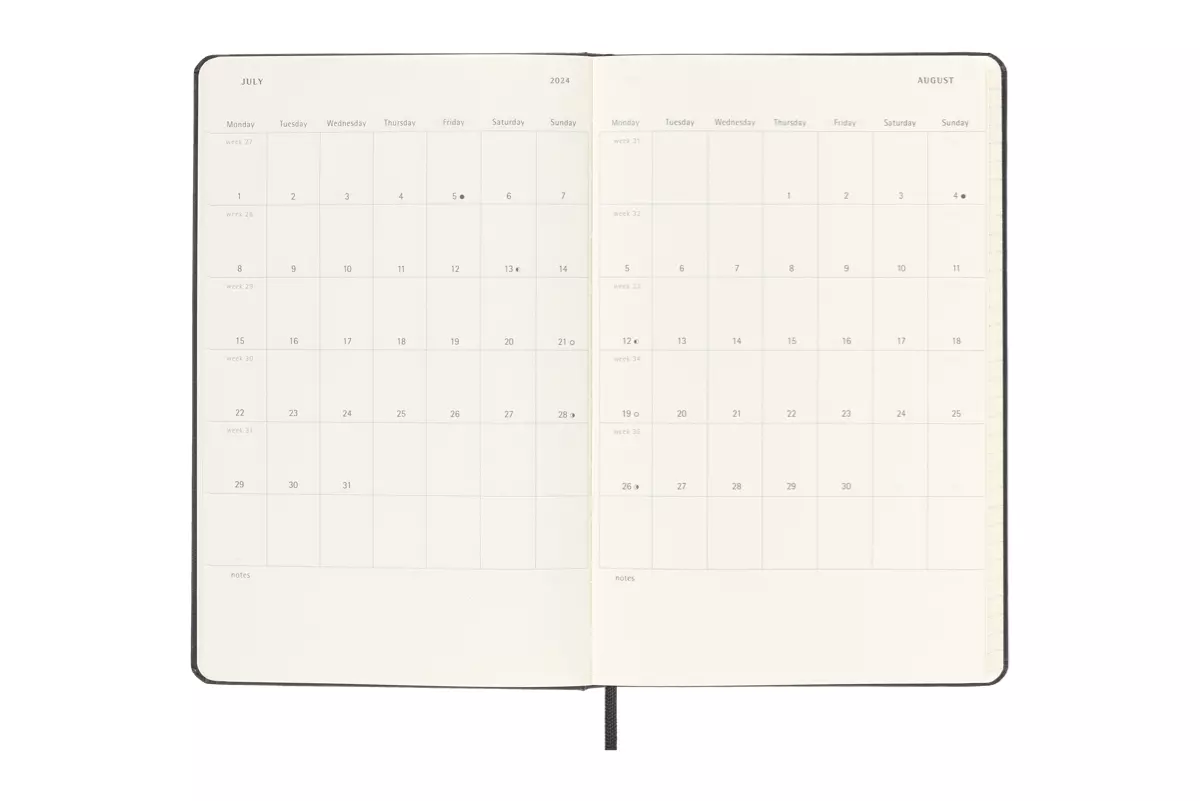 Een Moleskine 2024 12M Weekly Horizontal Hardcover Large Black koop je bij Moleskine.nl