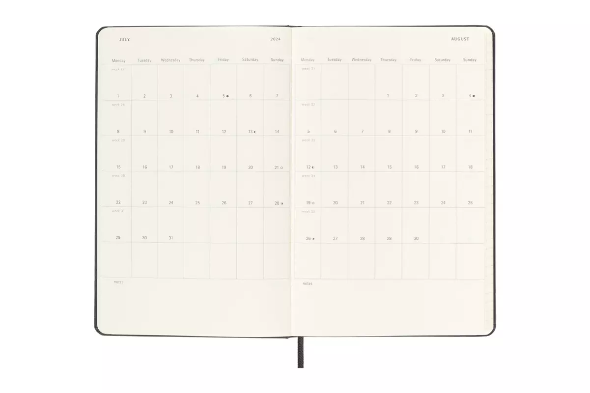 Een Moleskine 18M 2023/2024 Weekly/note Hardcover Large Black koop je bij Moleskine.nl