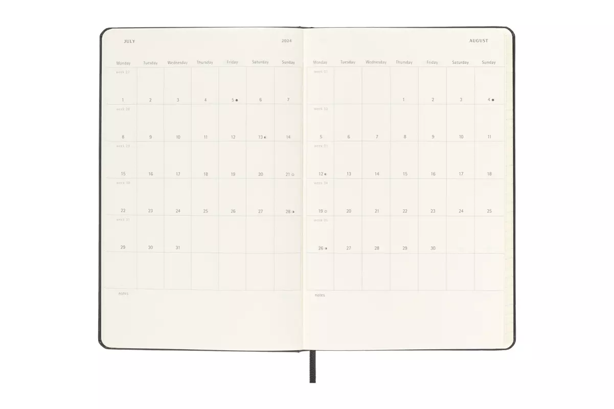 Een Moleskine 18M 2023/2024 Weekly Horizontal Hardcover Large Black koop je bij Moleskine.nl