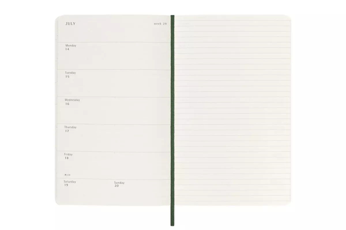 Een Moleskine 2025 12M Weekly Softcover Large Myrtle Green koop je bij Moleskine.nl