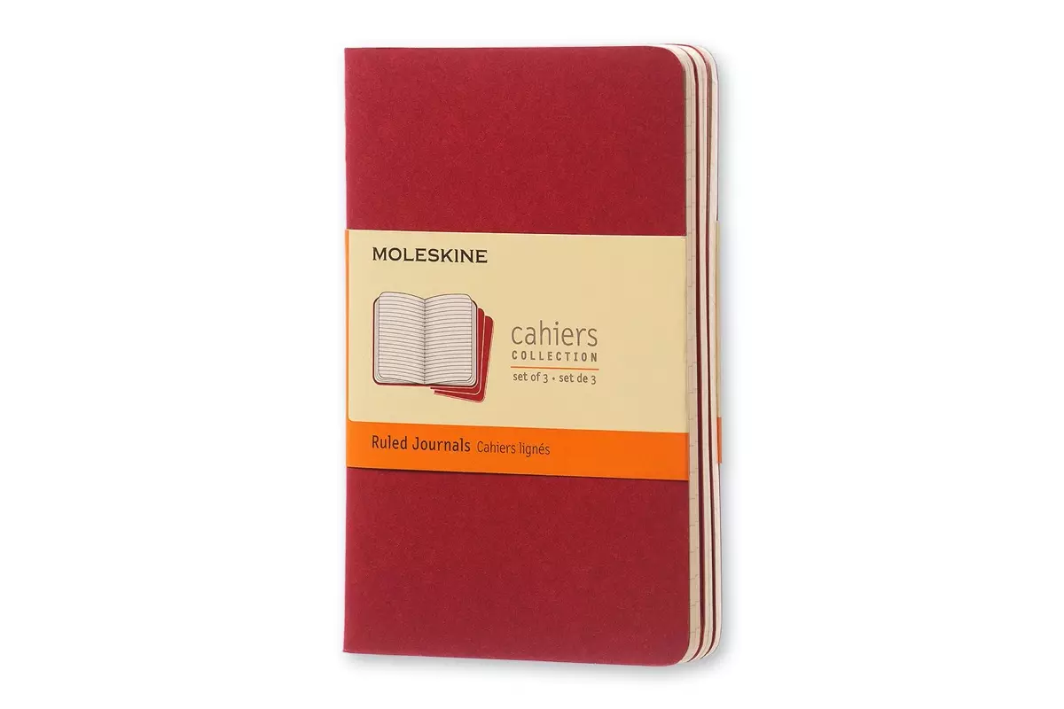 Een Moleskine Cahier Ruled Notebook Pocket Cranberry Red koop je bij Moleskine.nl