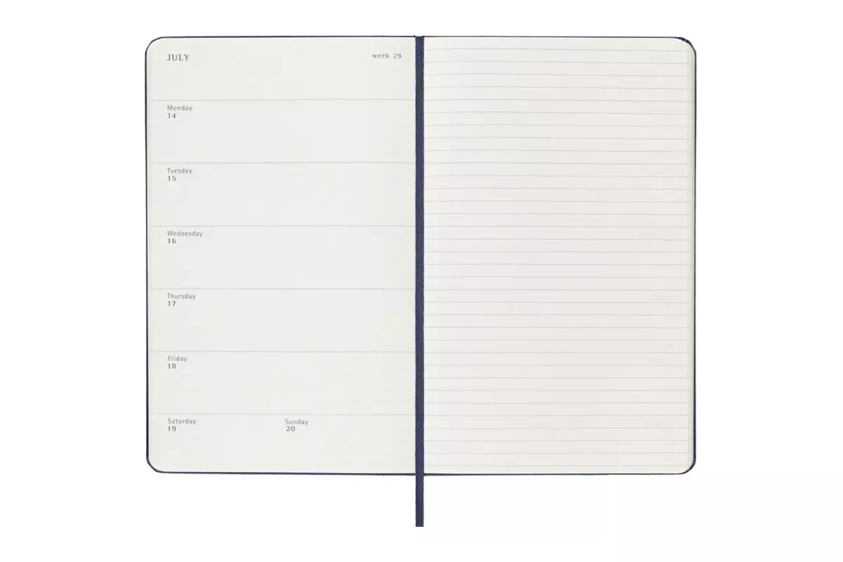 Een Moleskine 2024/2025 18M Weekly Hardcover Large Sapphire Blue koop je bij Moleskine.nl