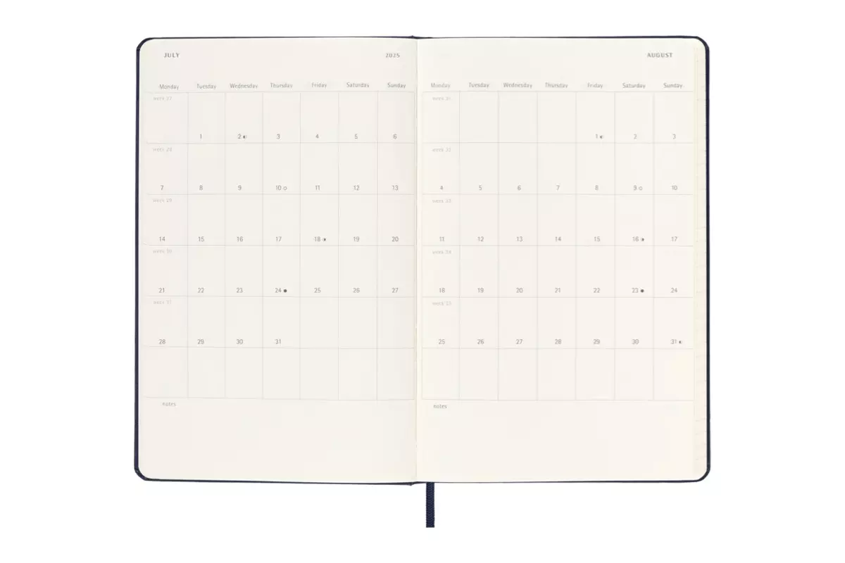 Een Moleskine 2024/2025 18M Weekly Hardcover Large Sapphire Blue koop je bij Moleskine.nl