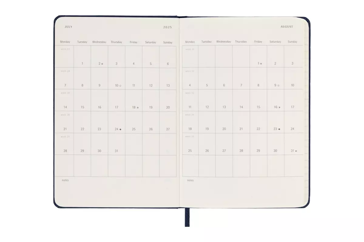 Een Moleskine 2024/2025 18M Weekly Hardcover Pocket Sapphire Blue koop je bij Moleskine.nl