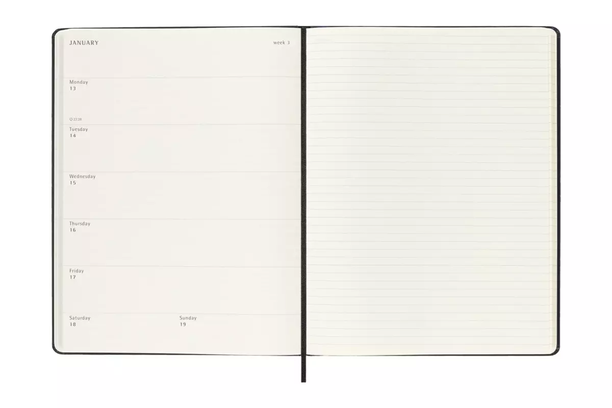 Een Moleskine 2024/2025 18M Weekly Hardcover XL Black koop je bij Moleskine.nl