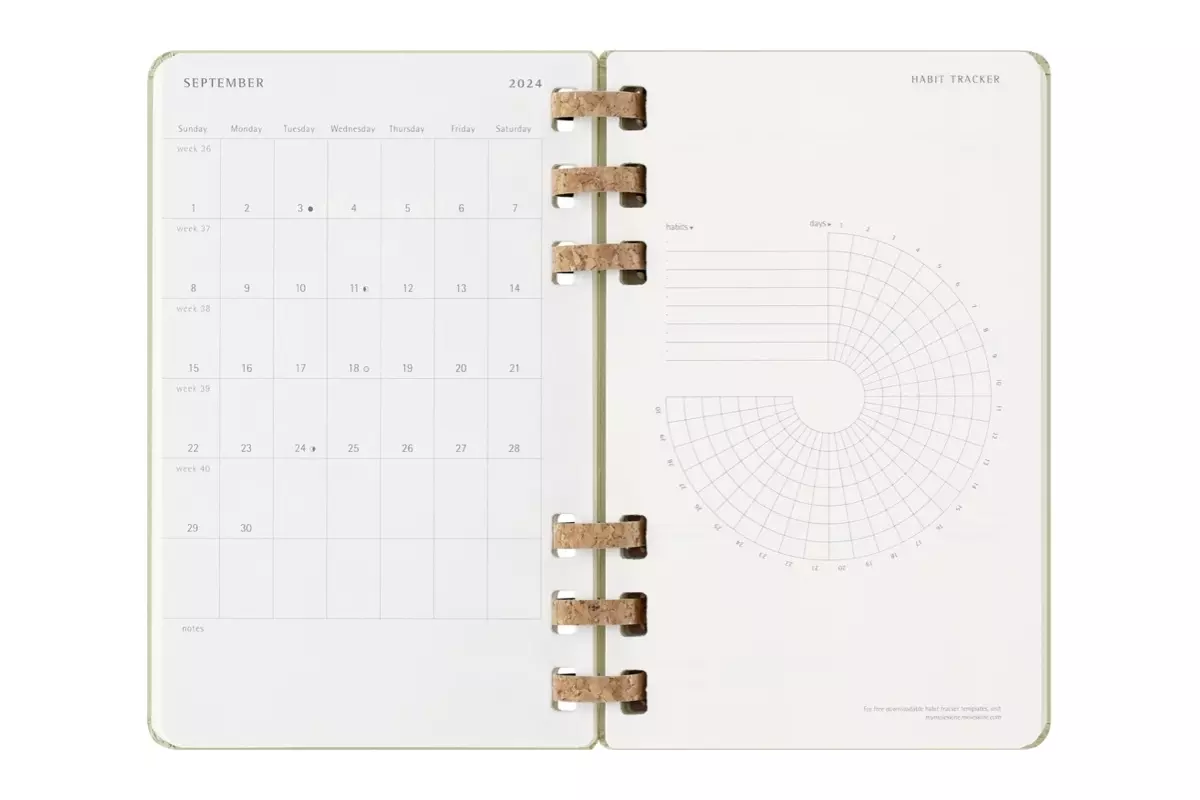 Een Moleskine 2024/2025 12M Academic Spiral Weekly/Monthly Hardcover Large Crush Kiwi koop je bij Moleskine.nl