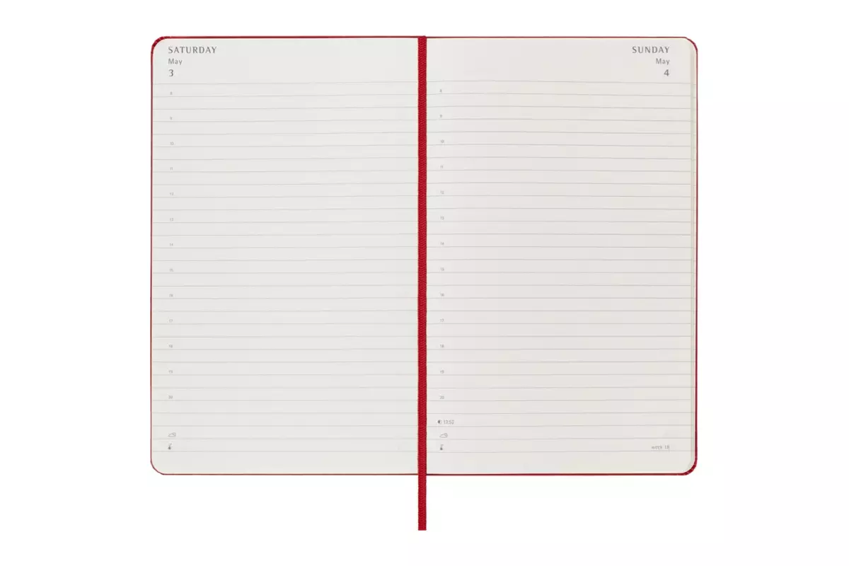 Een Moleskine 2025 12M Daily Hardcover Large Scarlet Red koop je bij Moleskine.nl