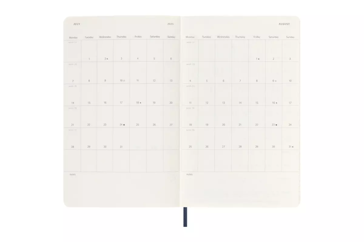 Een Moleskine 2025 12M Weekly Softcover Large Sapphire Blue koop je bij Moleskine.nl