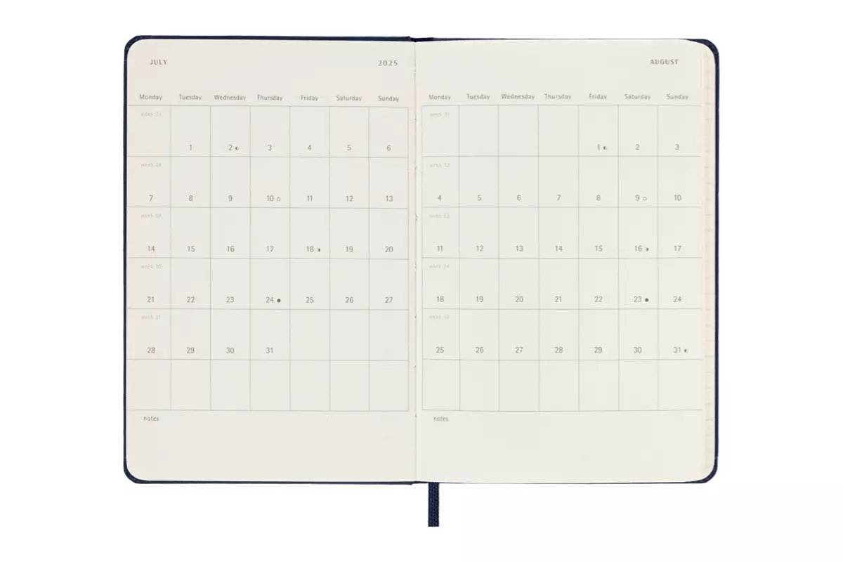 Een Moleskine 2025 12M Weekly Hardcover Pocket Sapphire Blue koop je bij Moleskine.nl