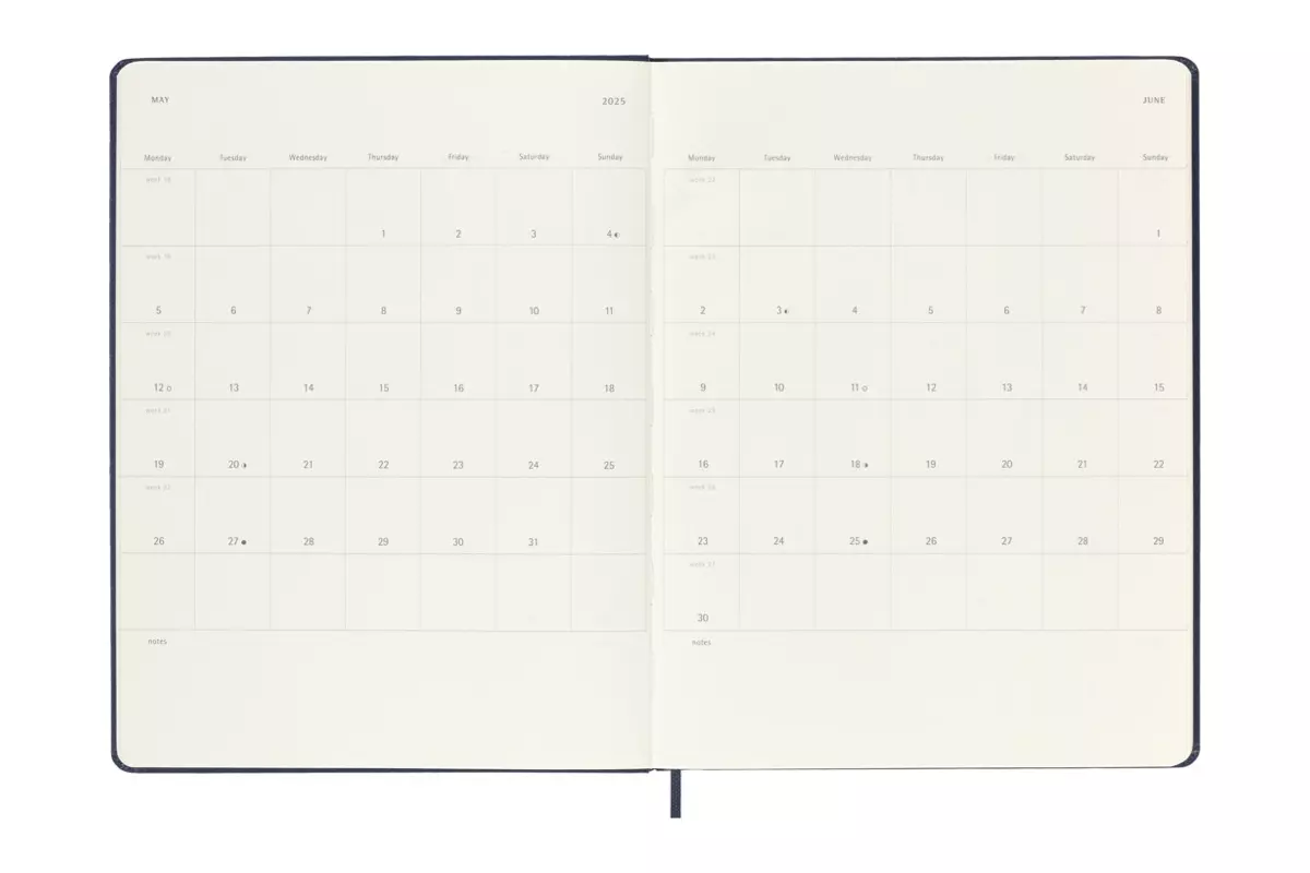 Een Moleskine 2025 12M Weekly Hardcover XL Sapphire Blue koop je bij Moleskine.nl