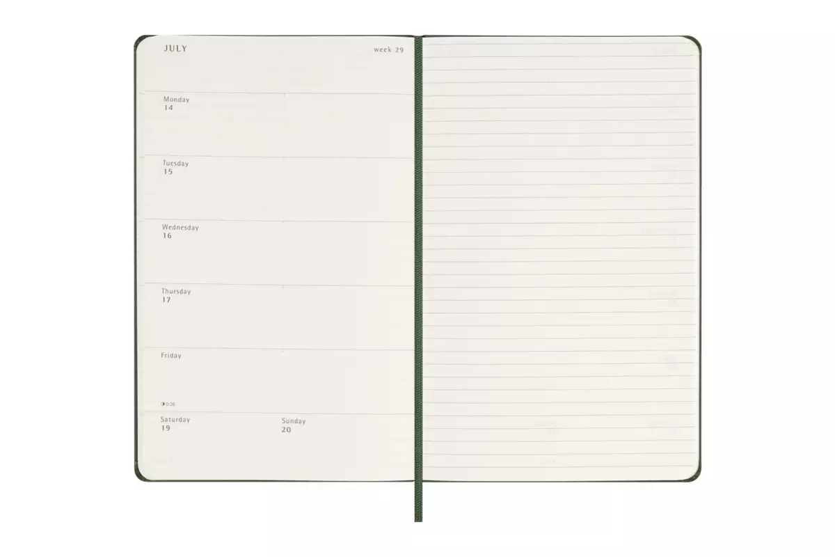 Een Moleskine 2025 12M Weekly Hardcover Large Myrtle Green koop je bij Moleskine.nl