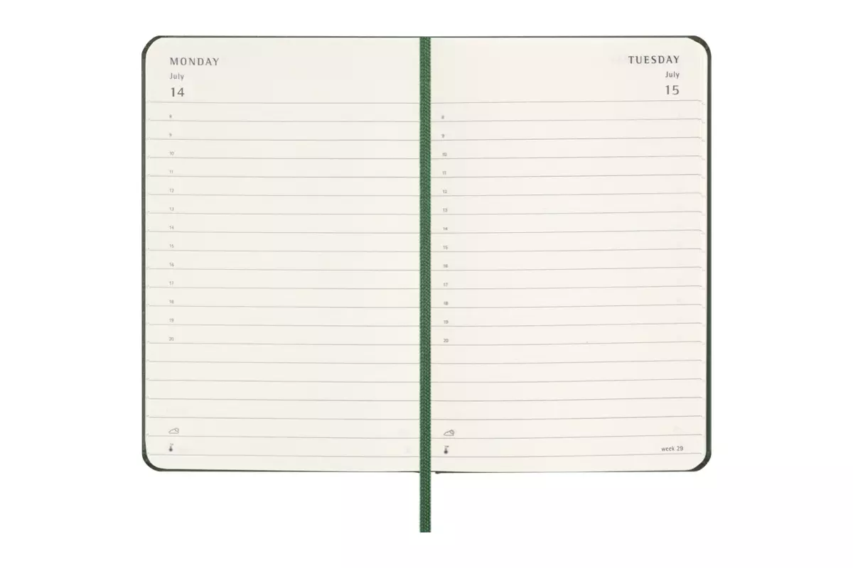 Een Moleskine 2025 12M Daily Hardcover Pocket Myrtle Green koop je bij Moleskine.nl