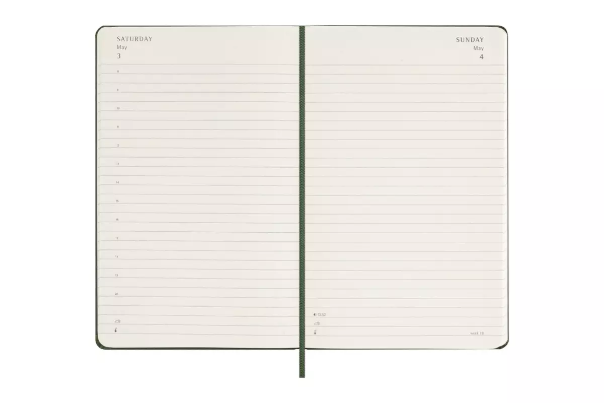 Een Moleskine 2025 12M Daily Hardcover Large Myrtle Green koop je bij Moleskine.nl